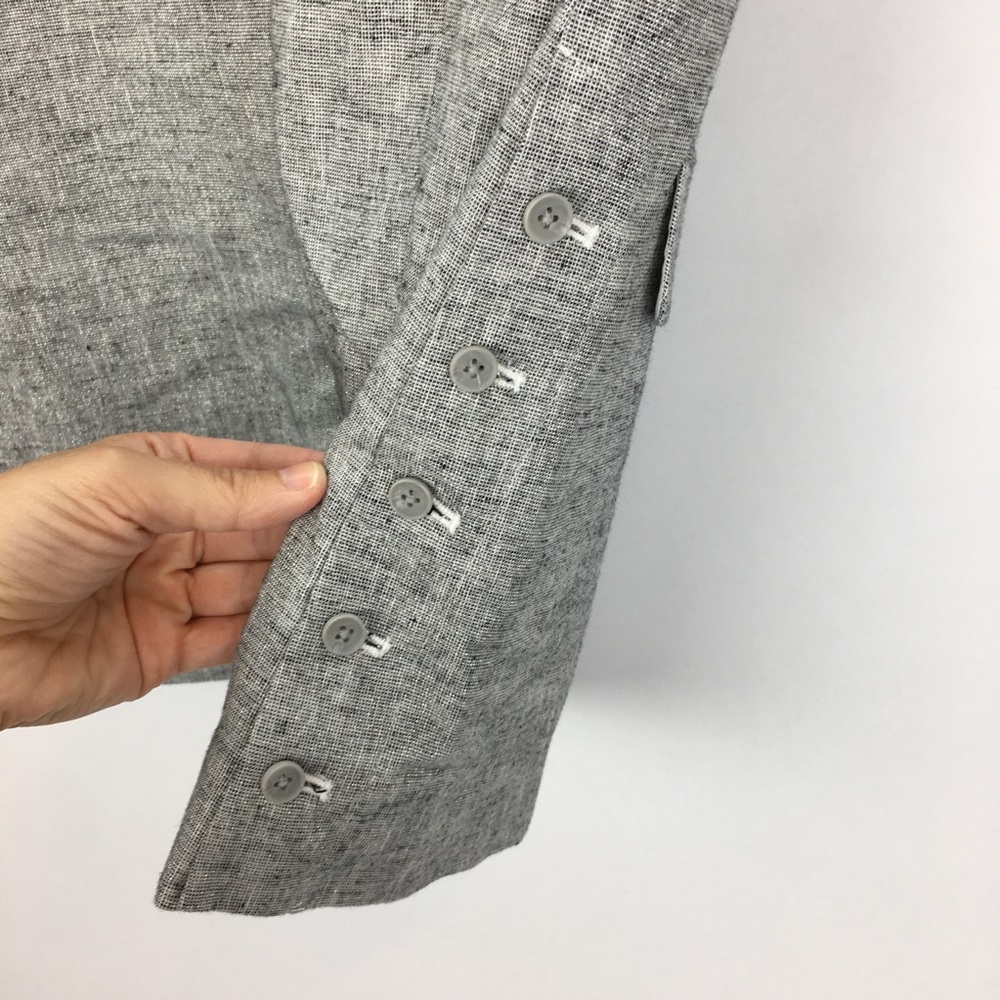 A New Day Metallic Linen Blazer with Side Button - Picture 6 of 8